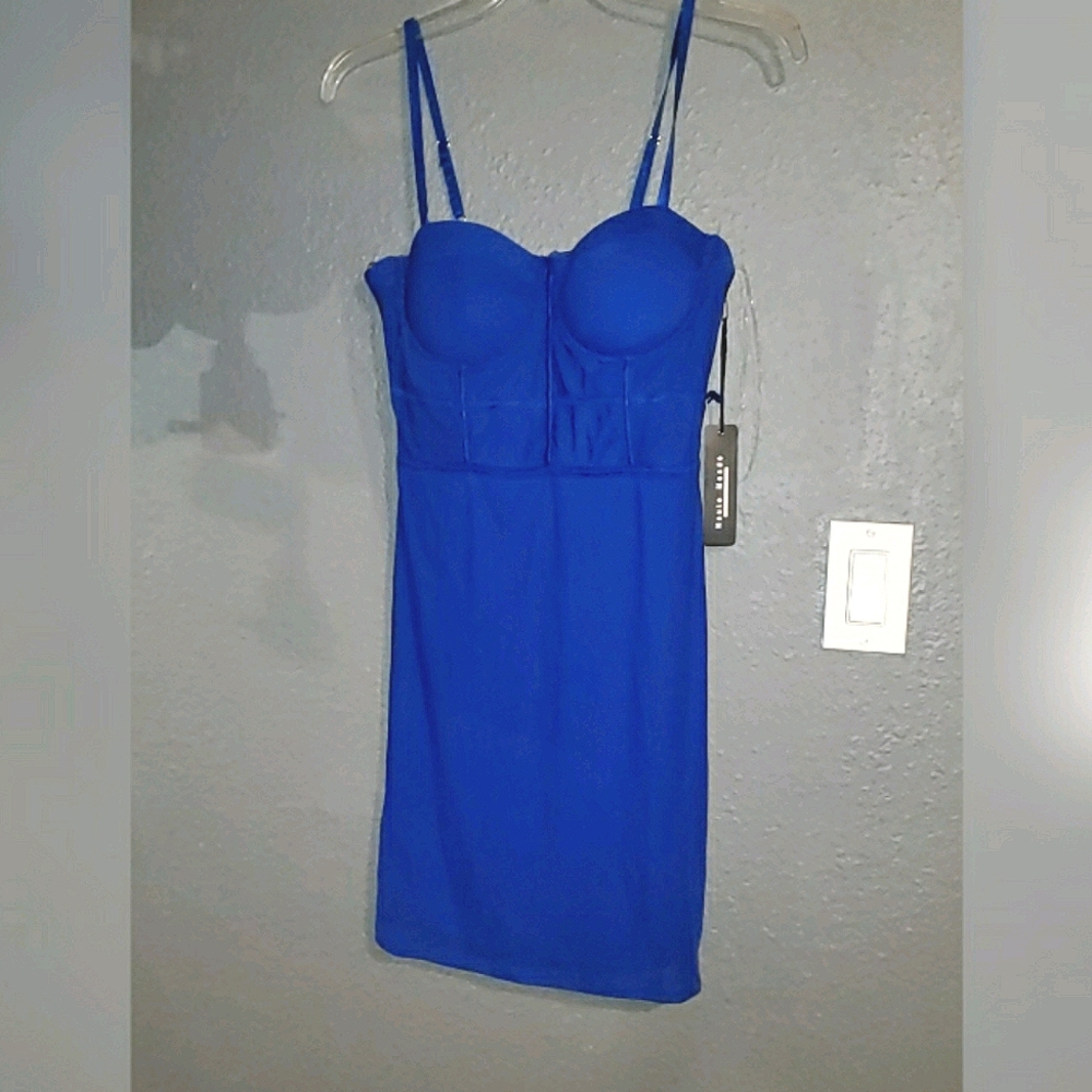 Blue mesh dress